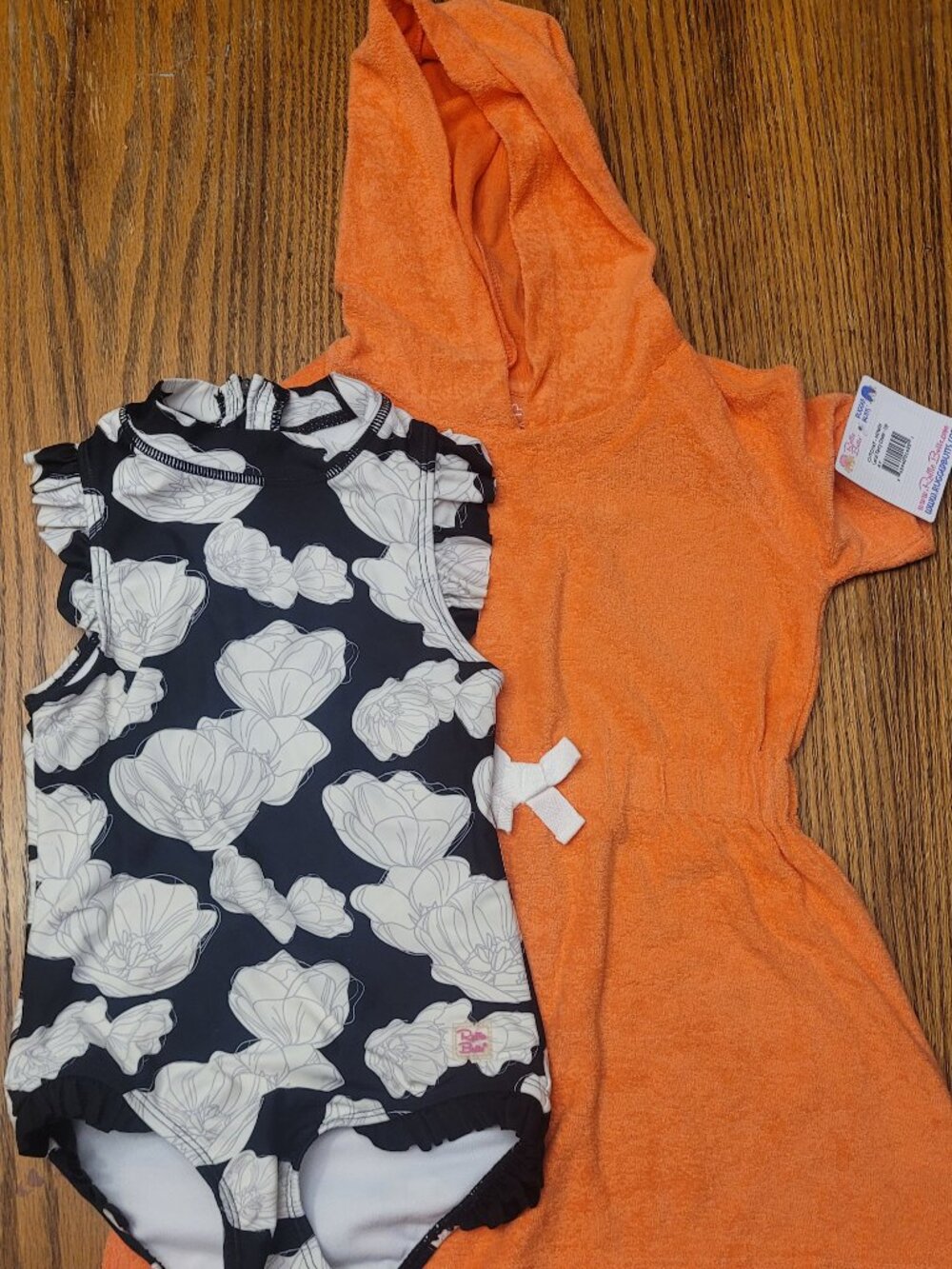 Ruffle Butts Swim Bundle - Swimsuit and Toweling Dress Cover-up. Girls Size 4.